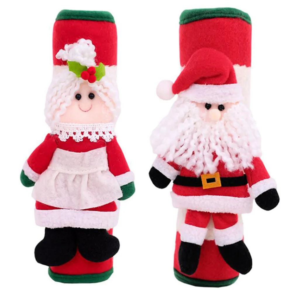 

2Pcs Refrigerator Handle Covers Christmas Handle Gloves Oven Microwave Door Protector Kitchen Appliance Covers Fingerprint Water