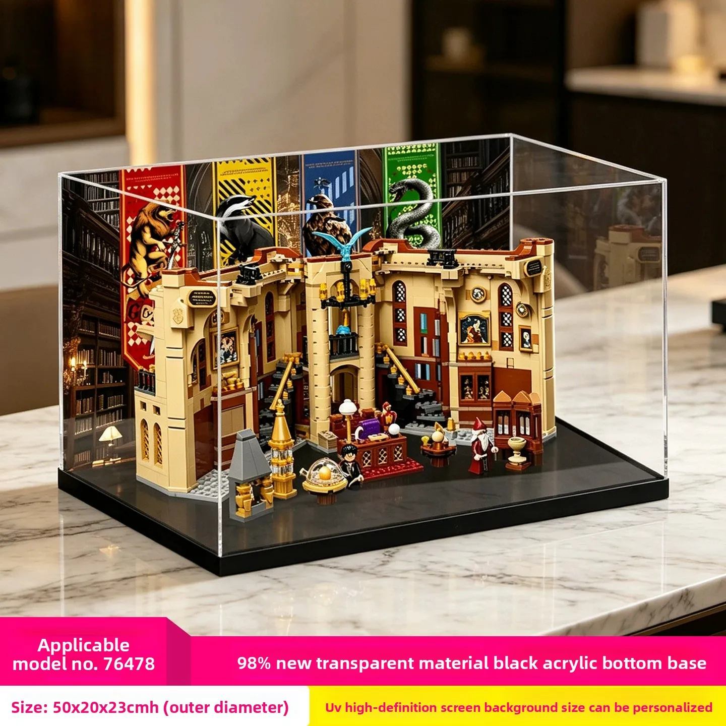 High-End Acrylic Clear Display & Storage Case for LEGO 76478 Dumbledore's Office Building Set