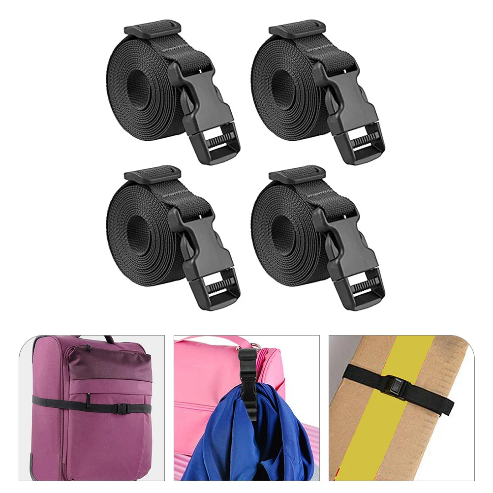 

4 Pcs Luggage Roof Strap Bungee Straps Cords Elastic with Hooks Belt Heavy Duty Black Camping