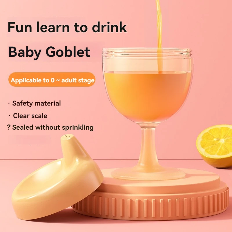 New Pattern Baby Plastic High Footed Cup Children's Wine Juice Cup Children's Duckbill Learning Drink Anti Drop Water Cup