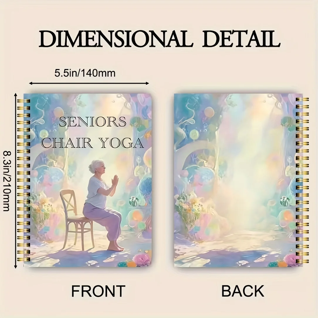 Chair Yoga Fitness Guide, Home Workout Manual, Relaxing Seated Yoga Instructions, Ideal for Indoor Exercise
