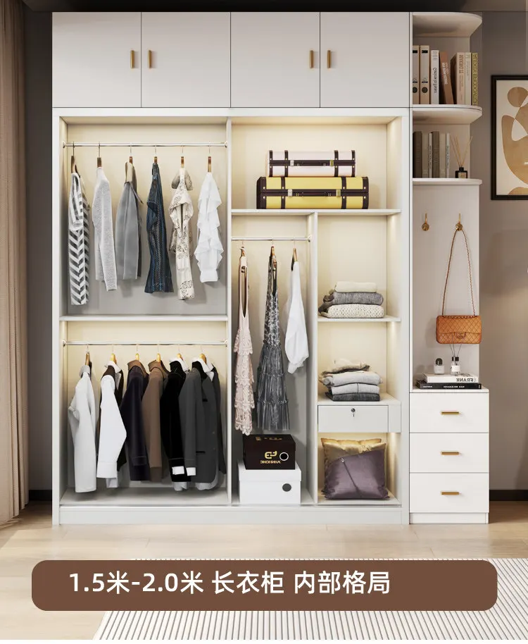 

Customized solid wood multi-layer board wardrobe solid wood ecological board sliding door wardrobe household bedroom sliding doo