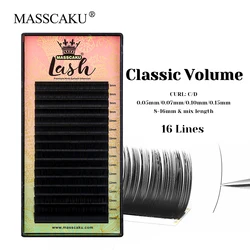 MASSCAKU High Quality 8-16mm and Mix Length Fluffy Cashmere Regular Lash Soft Natural Looks Classic Volume Eyelash Makeup Tools