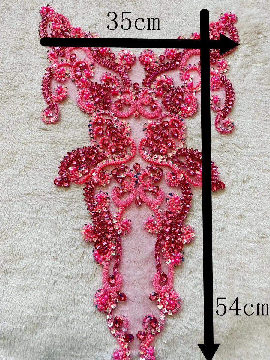 

16 цветов на заказ, V-образный вырез, бисер, тюль, украшение для одежды, вечернее платье, ткань ручной работы, аксессуары для платья с бриллиантами, материал