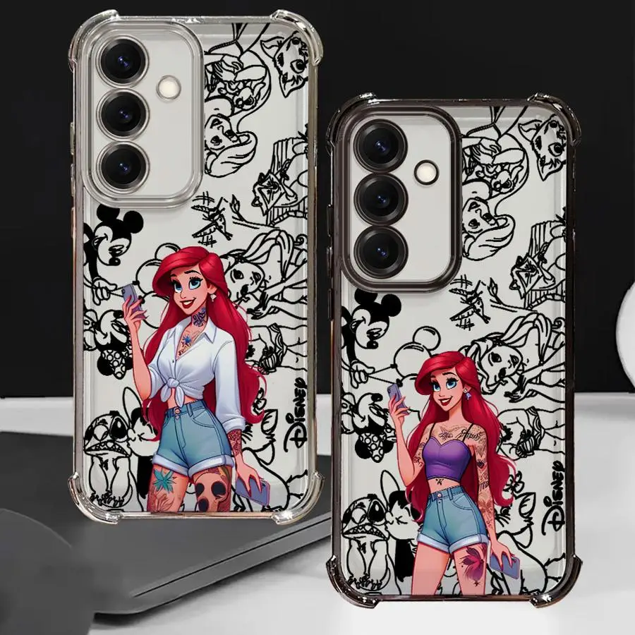 Мягкий чехол для телефона Disney Ariel Princess для Samsung Galaxy S23 S24 S20 FE S22 Ultra S21 Plus S25 Edge