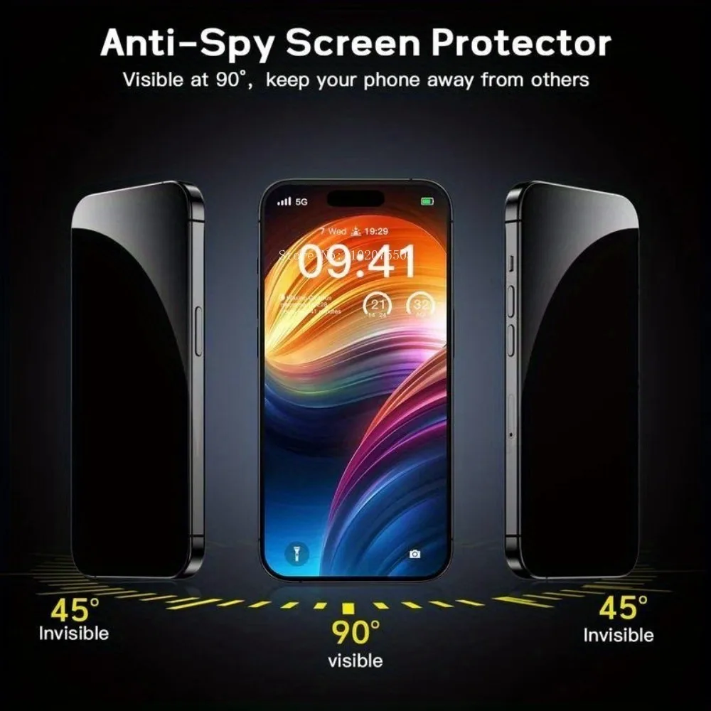 4pcs Privacy Tempered Glass for IPhone 17 Air 14 15 16 Promax 15 Plus Anti-Spy Screen Protector 17 Promax 13 Pro Protection Film view 5