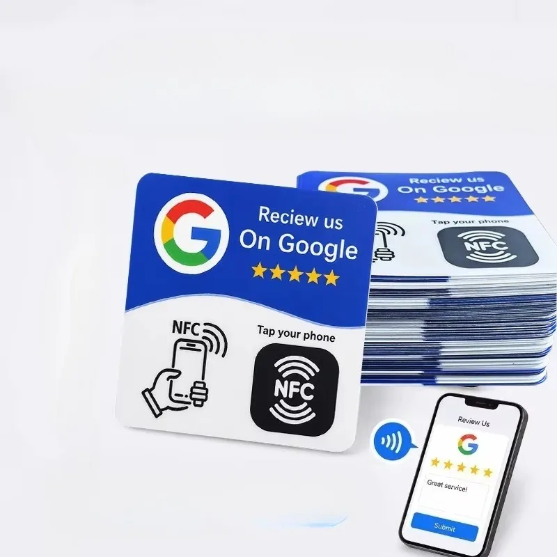 10Pcs Reusable Google Review Tap NFC Card, Review Us On Google Programmable NFC Tap Card User-Friendly Time-Saving Factory Spot