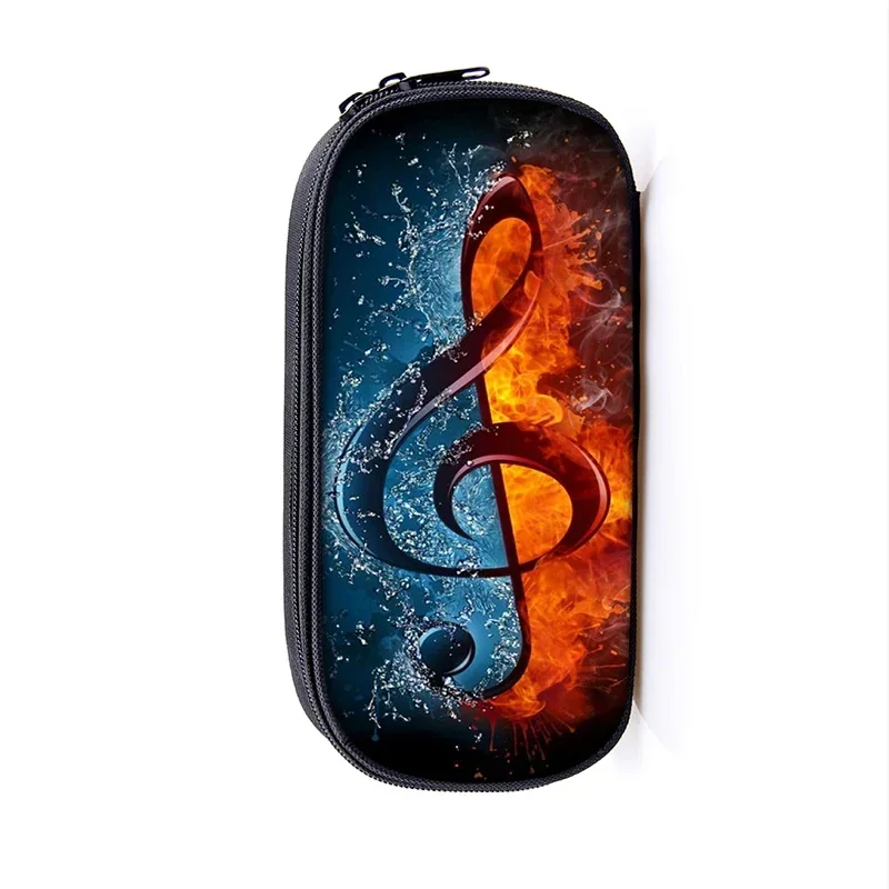 Elegent Music Note Piano / Guitar Cosmetic Case Pen Holder Women Makeup Bag Kids Pencil Box Girl Stationary Bags School Supplies