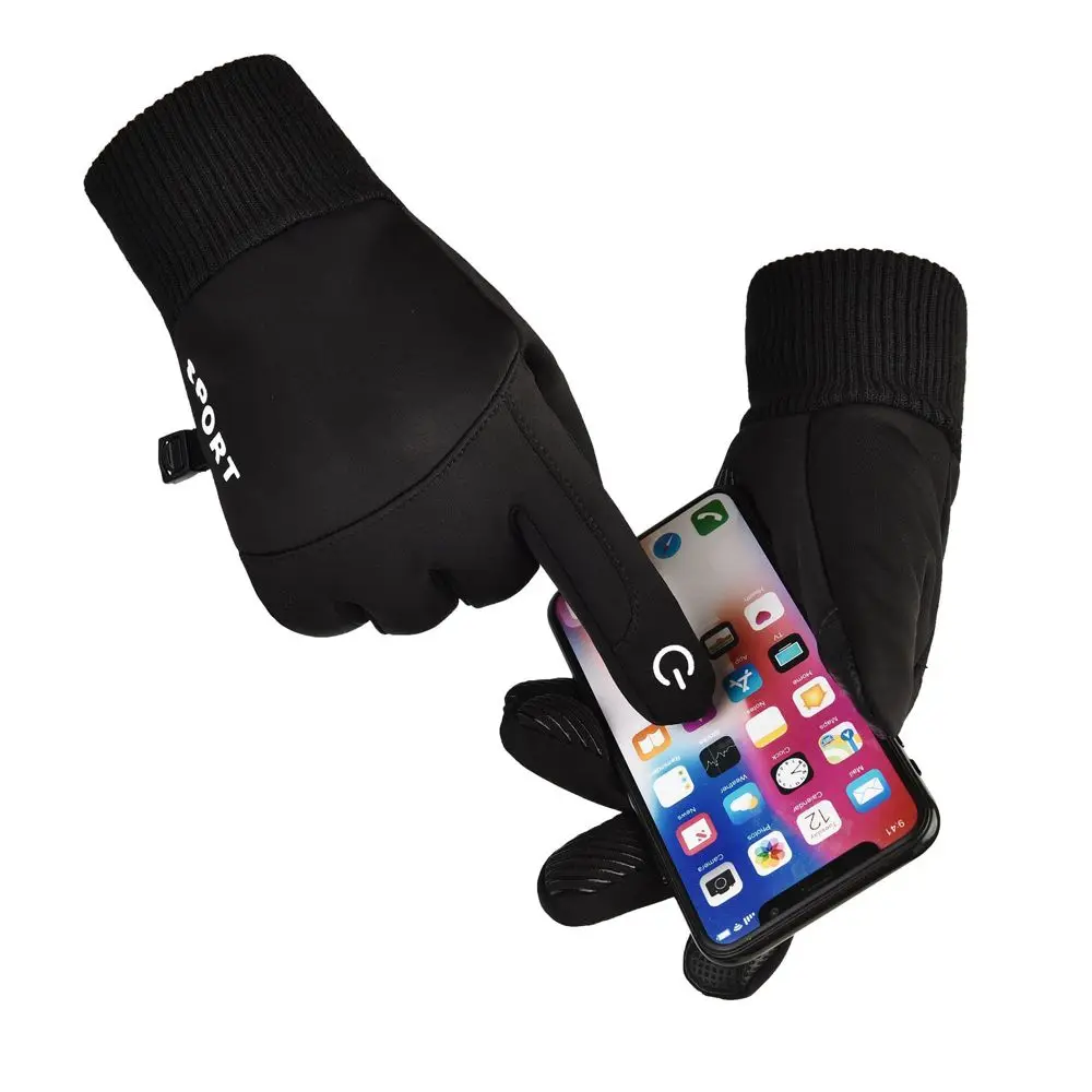 Windproof Outdoor Touch Screen Waterproof Non-slip Fleece Sports Mittens Men's Gloves Motorbike Gloves Cycling Accessory