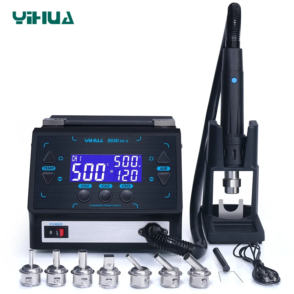 

YIHUA 993DM-II Intelligent Digital Display BGA Rework Station 1000W Hot Air Gun Soldering Station for PCB Chip Repair