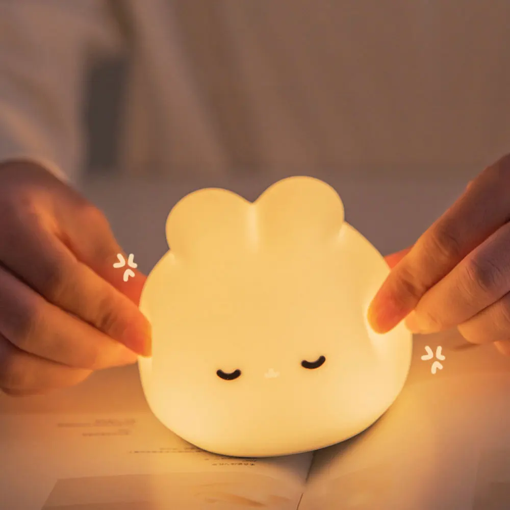 Dream Rabbit Night Light Silicone Rabbit Night Lamp Led Touch Sensor Lamp Timing Desktop Decoration Children's Night Light Gift