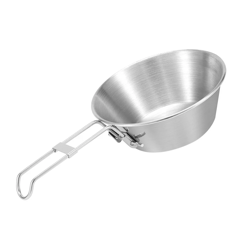 

1pc Stainless Steel Folding Cup Portable Camping Water Cup Outdoor Hiking Picnic Multifunctional Food Storage Bowl Camping Bowl