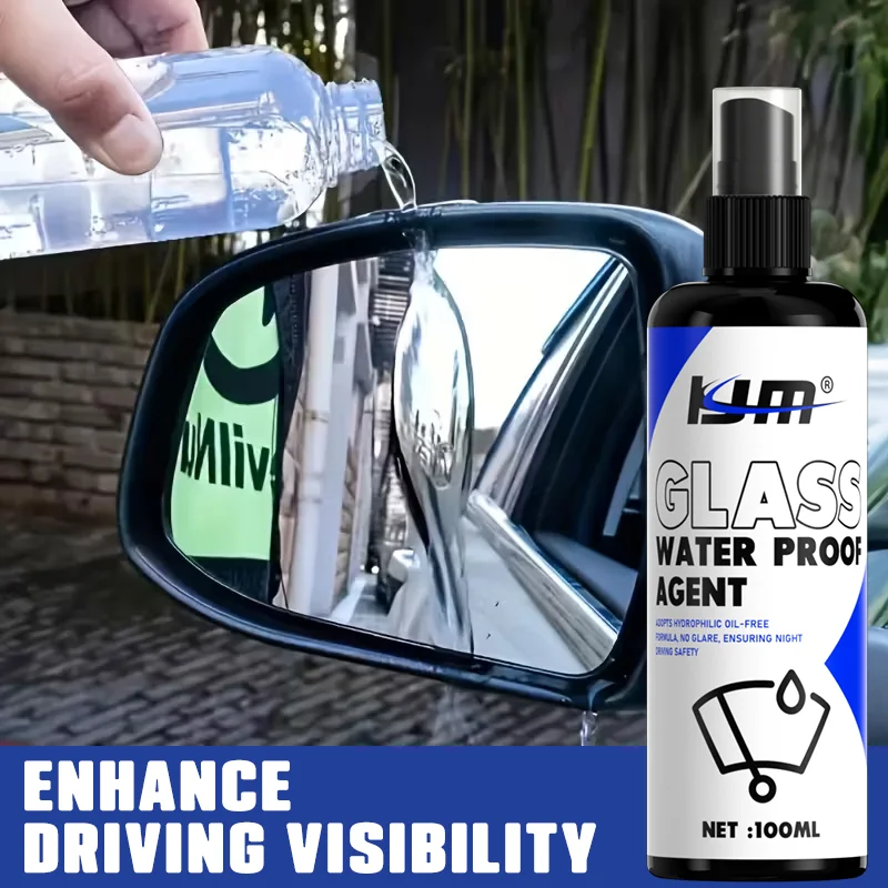 

KJM New Glass Waterproof Spray — противотуманное зеркало и лобовое стекло автомобиля, 100 мл, повышает видимость вождения, Essential Rainy Day