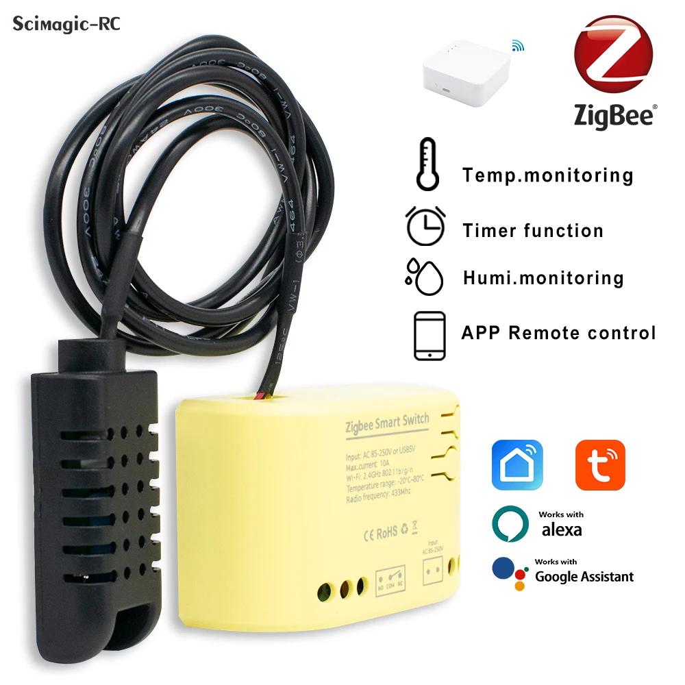 

1CH Zigbee Smart Relay Домашняя автоматизация Датчик температуры и влажности Модуль переключателя Таймер с датчиком температуры и влажности