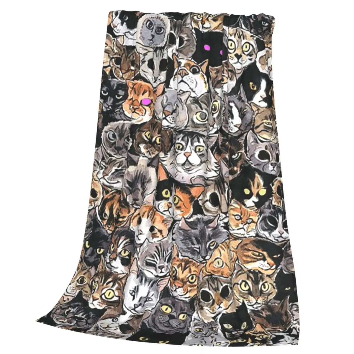 Cat Blanket Soft Warm Flannel Throw Blanket Bedding for Bed Living room Picnic Travel Home Sofa