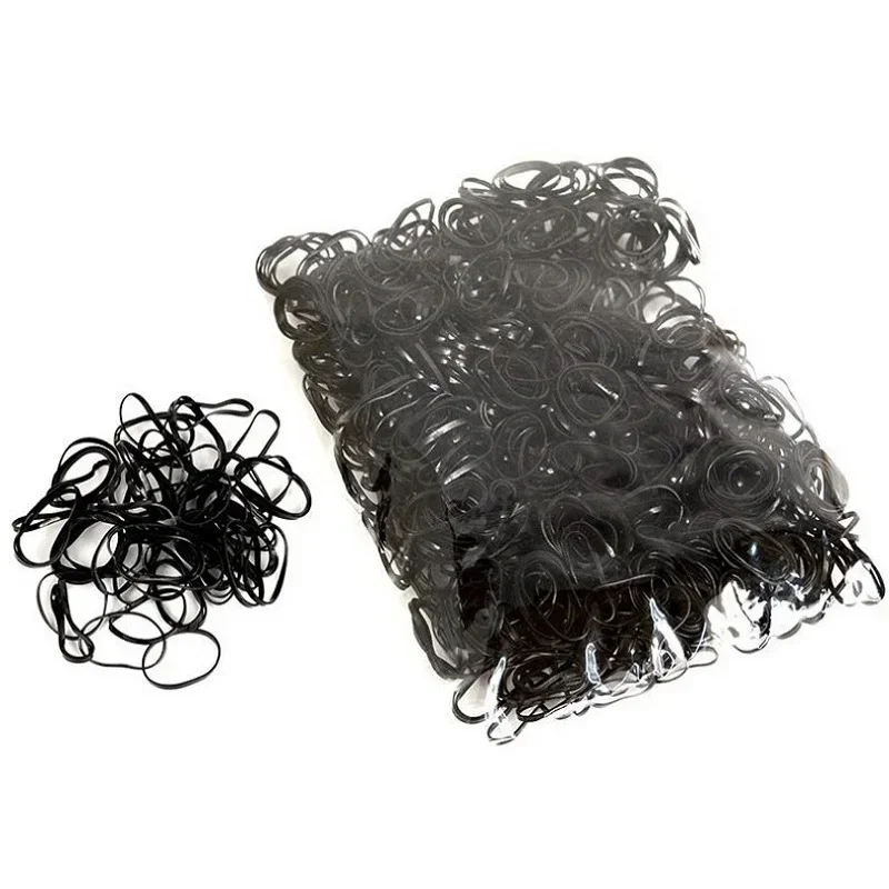 Corde élastique transparente pour cheveux noirs pour femmes, 1000 pièces/paquet, support pour queue de cheval, accessoires, outils de coiffure