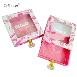 Wholesale DIY Cluster Lash Box Case With Diamond Handleaux Cils 25mm Lash Boxes Eyelash Packaging Box Magnetic Square Case Bulk
