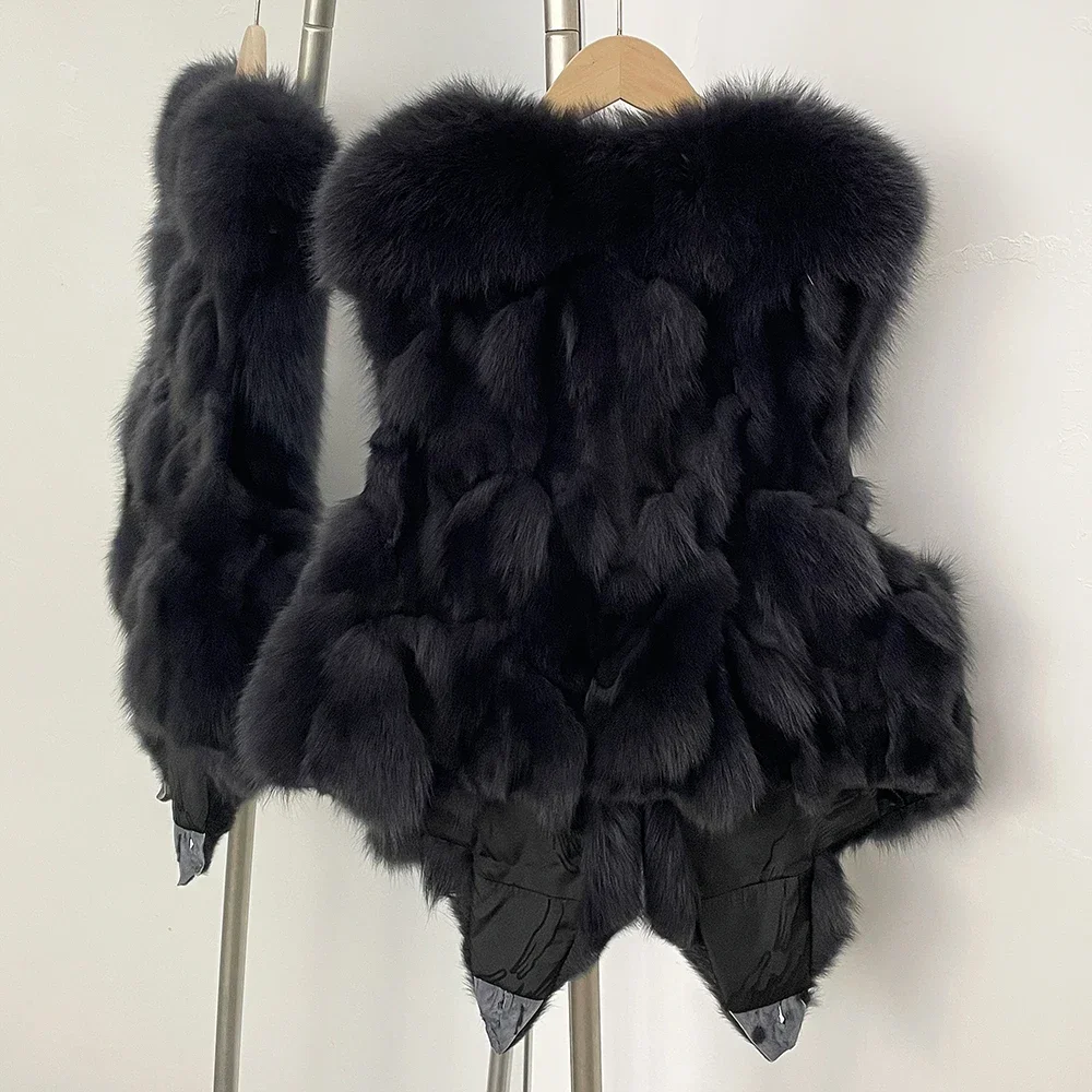 المرأة الشتاء معطف الفرو سترة الفراء الحقيقي معطف الفرو الطبيعي ديمي الموسم سترة للنساء الكورية Dongdaemun ملابس عالية الجودة سيدة #3