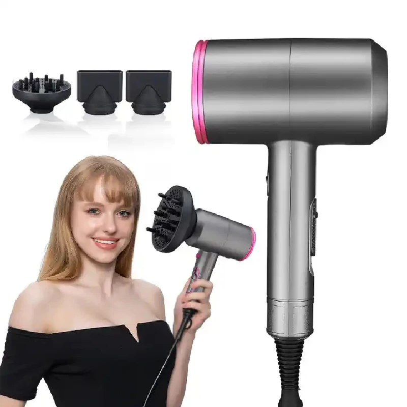 Pengering rambut profesional, pengering rambut profesional, angin kuat, udara dingin, Salon Ion udara, pengering rambut 1800w, Pengering tiup Ion negatif dengan Diffuser
