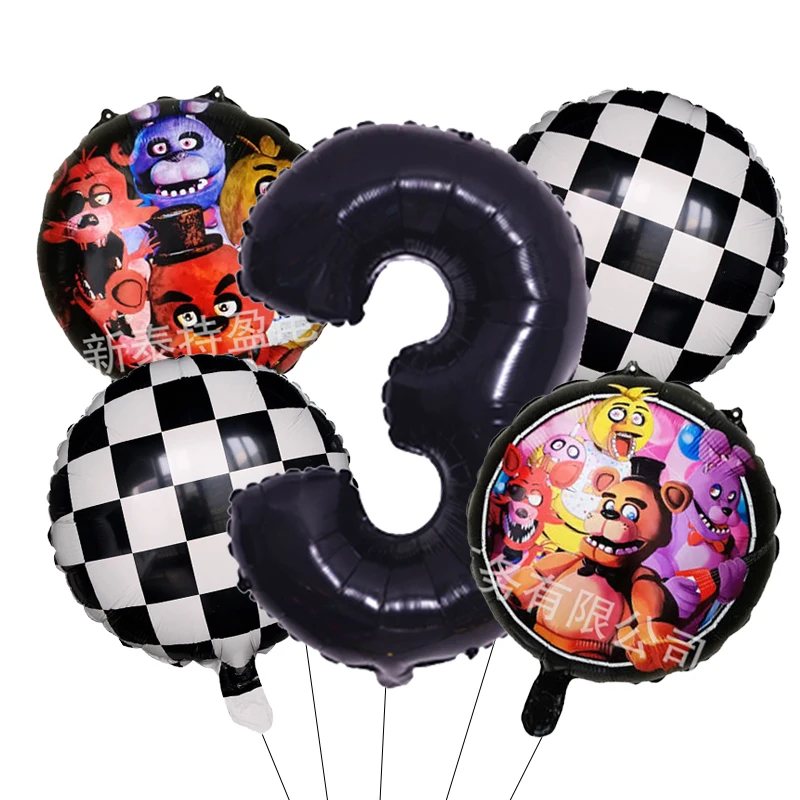 Fnaf Five Nights Freddy Детское украшение для дня рождения, номер мяча, цифра 1-9, набор воздушных шаров, принадлежности для детского душа, подарочная игрушка