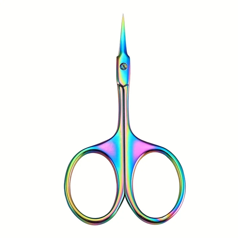 Tesoura de Cutícula de Aço Inoxidável Colorida, Ferramenta de Precisão para Remoção de Unhas e Pele Morta, Ideal para Cuidados com Manicure e Pedicure