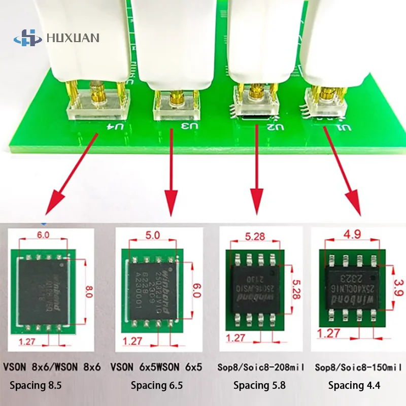 1pc Sop8/w-son Chip Download Burn Write Probe Spring Needle Flash Eeprom Chip Burner Cable