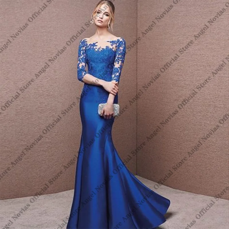 Royal Blue Mermaid Mother of the Bride Dresses 2026 with Half Sleeves Wedding Party Dresses vestidos madre de novia para bodas