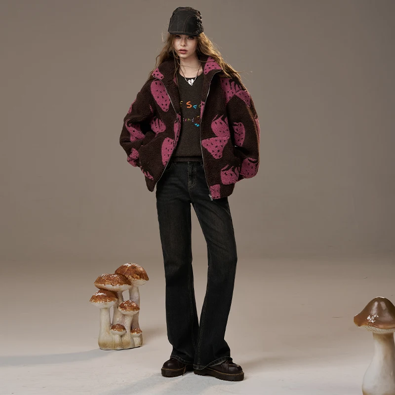 ELFSACK 2025 وصل حديثًا جينز شتوي كلاسيكي غير رسمي بلون سادة من قماش الدنيم للنساء #3