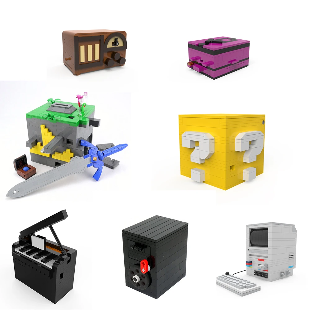 Moc decrypt caixa de quebra-cabeça bloco de construção kit segredo stash jewlery locker treasure maze caso brainteaser cubo jogo brinquedo para criança adulto