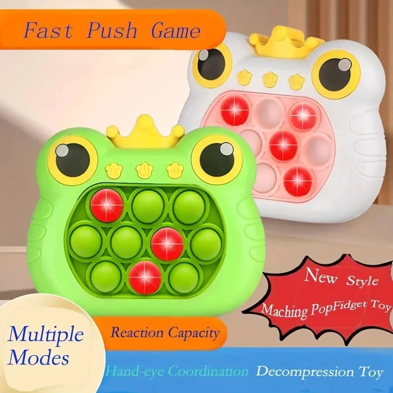 

Pop Fidget Toys Handheld Game for Kids, Push Bubble Light up Sensory Toys for Kids, Quick Push Games Sensory Toys