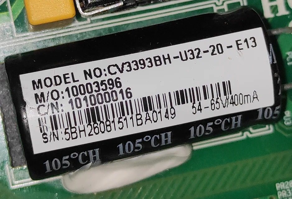 CV3393BH-U32 scheda madre TV tre in uno 54 -- 65v 400ma 1366 x768 risoluzione per TV coreana