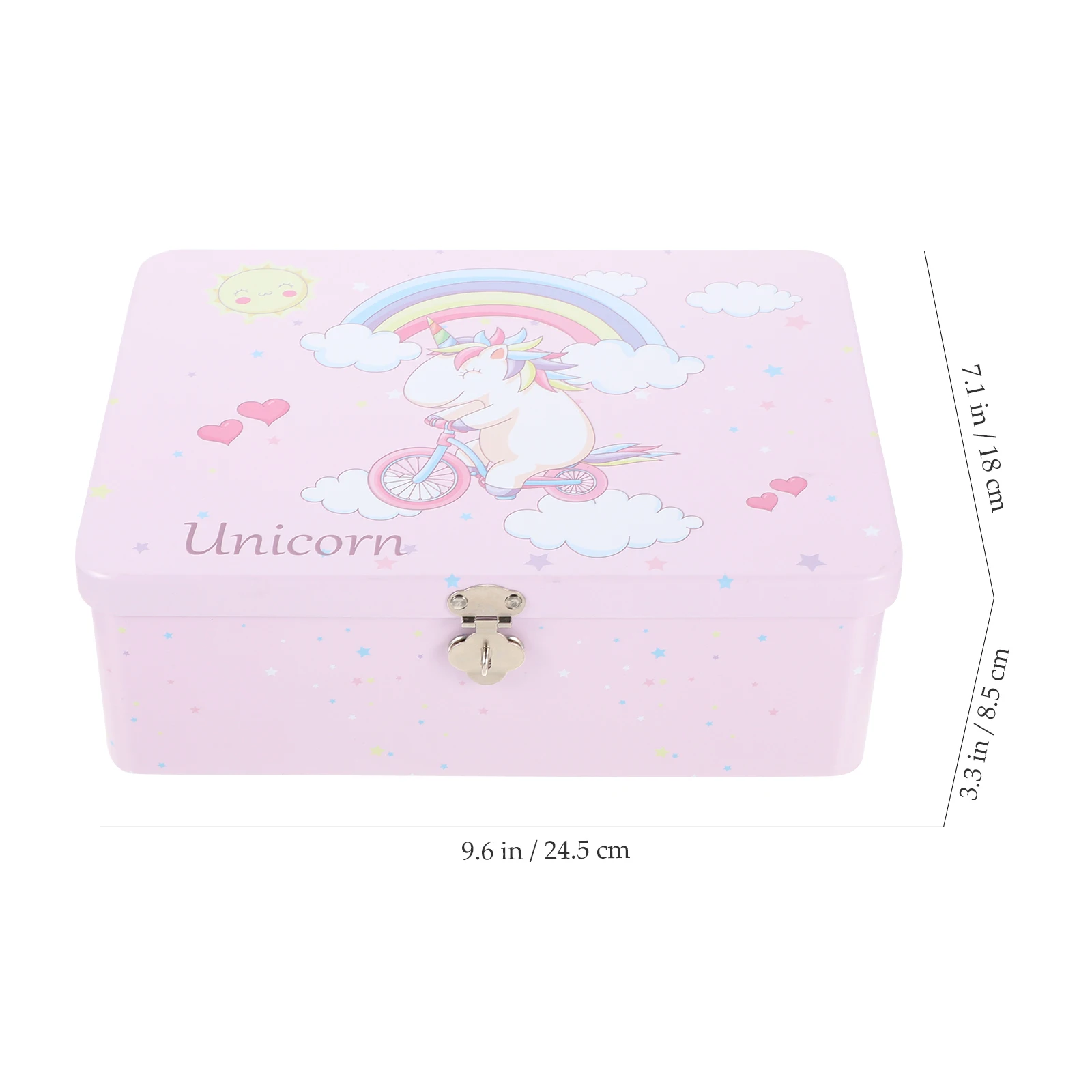 

Unicorn Storage Tin Jewelry Keepsake Container Vintage Lockable Tinplate Case Wedding Souvenir Gift Packaging Case With Lid