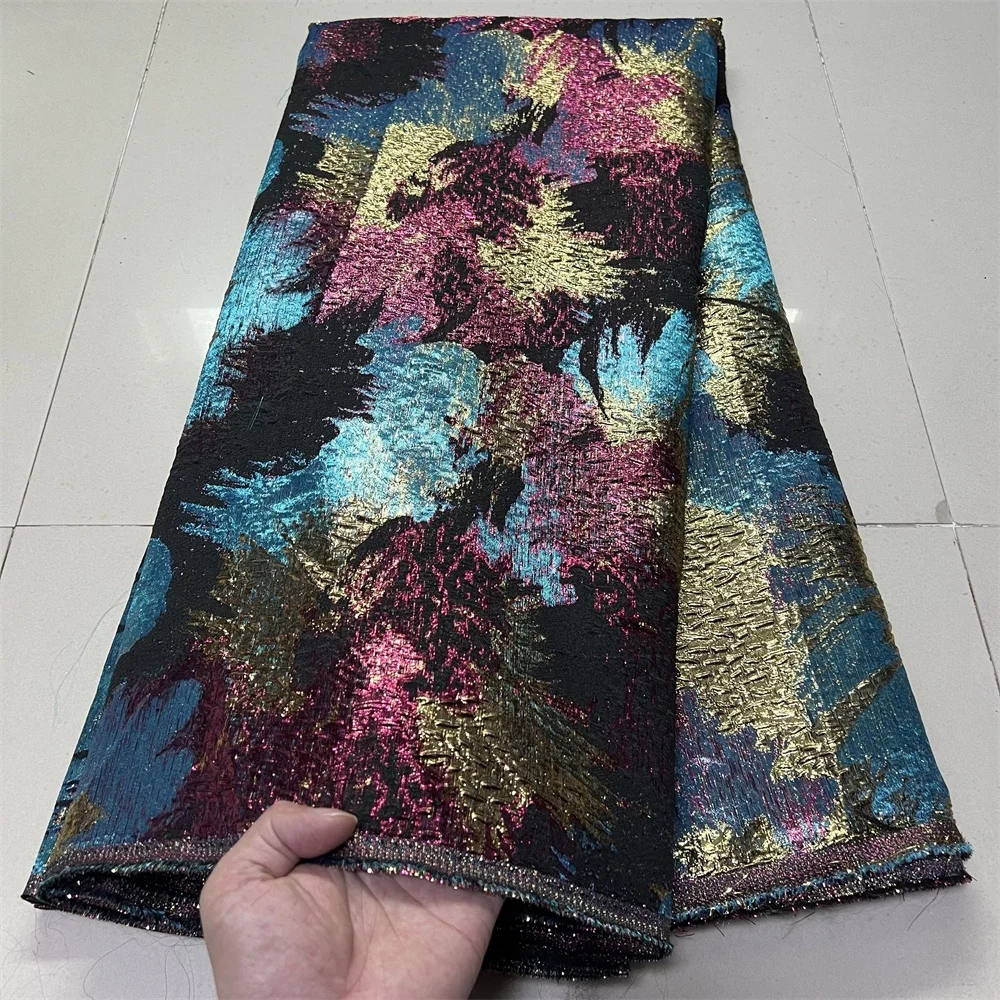 2026 High Quality African Nigerian Tulle Lace Fabric Organza Embroidery Guipure Brocade Jacquard Wedding Dress Party Gowns 5Yard