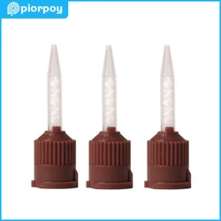 PIORPOY 50 Pcs Dental HP Impression Mixing Tips Brown With X-Fine Intra Oral Tips For Endo Core Marterials Odontología Tools