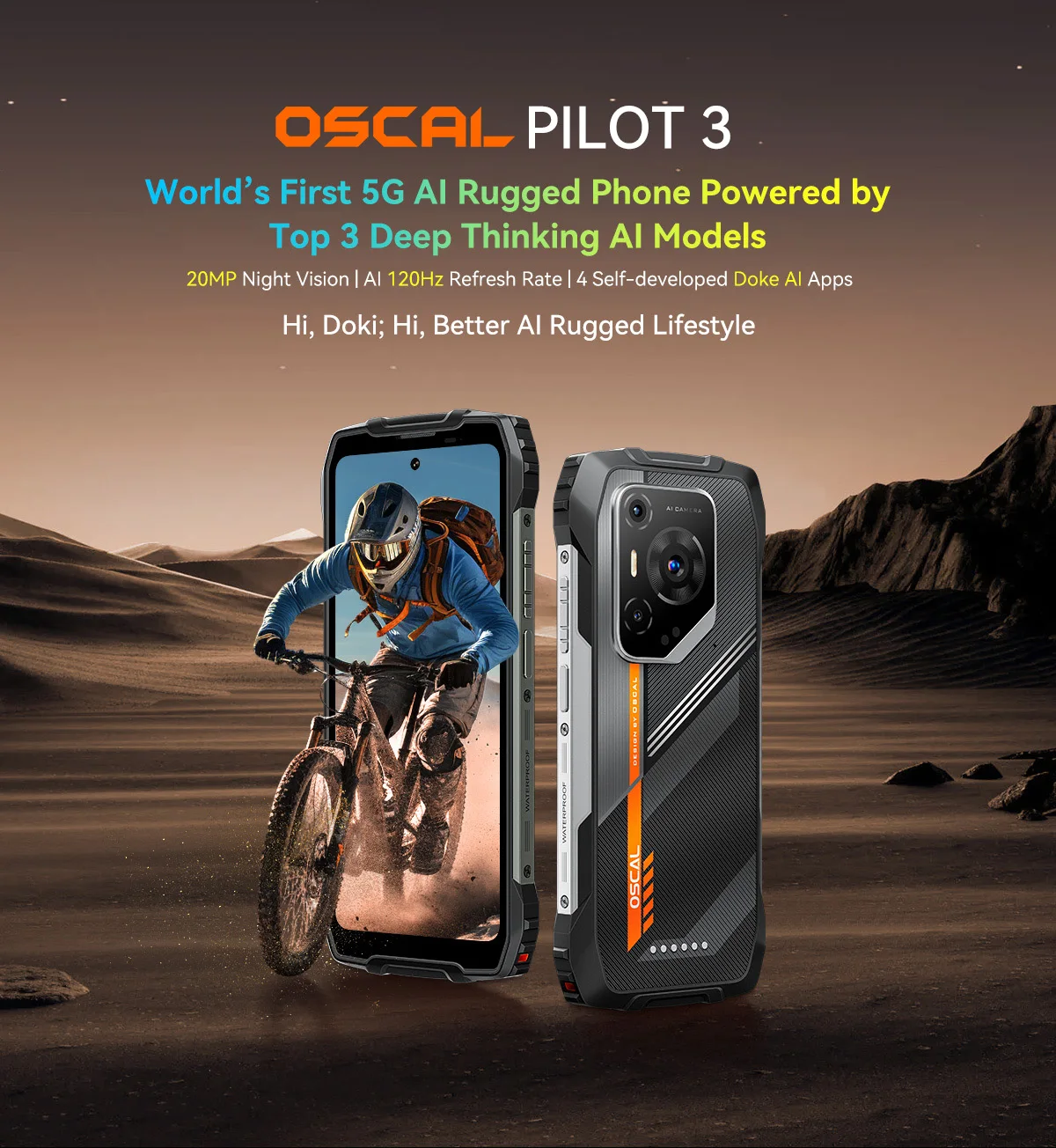 2025 Blackview OSCAL PILOT 3 Rugged Phone MTK 6300 12GB+256GB Telephone Portable 6.78" FHD+2.4K Display 120H Smartphone Android