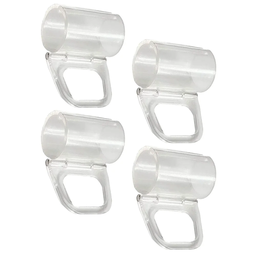 4 Pcs Folding Curtain Hook Handle Automatic Blinds Clear Valance Clips Clamps Roller Fixing Plastic Shade Pulls