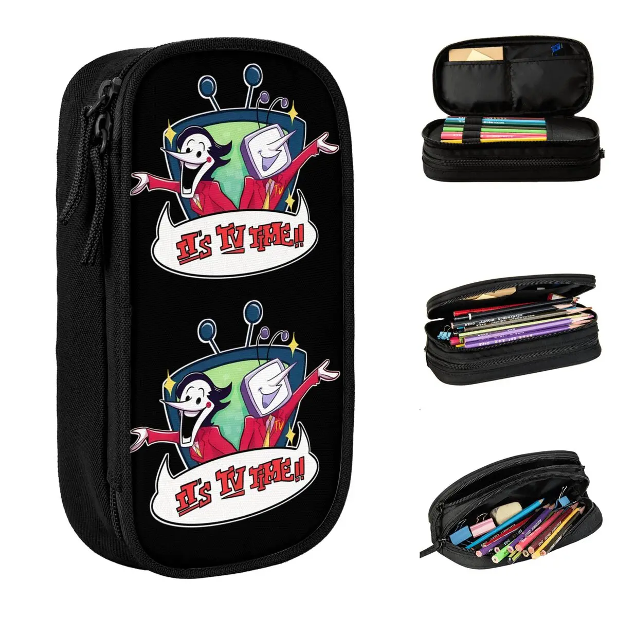 It's TV Time Tenna And Spamton Pencil Case Deltarune Game Double Layer Pencil Pouch Boy Girl School Pencil Cases Stationery
