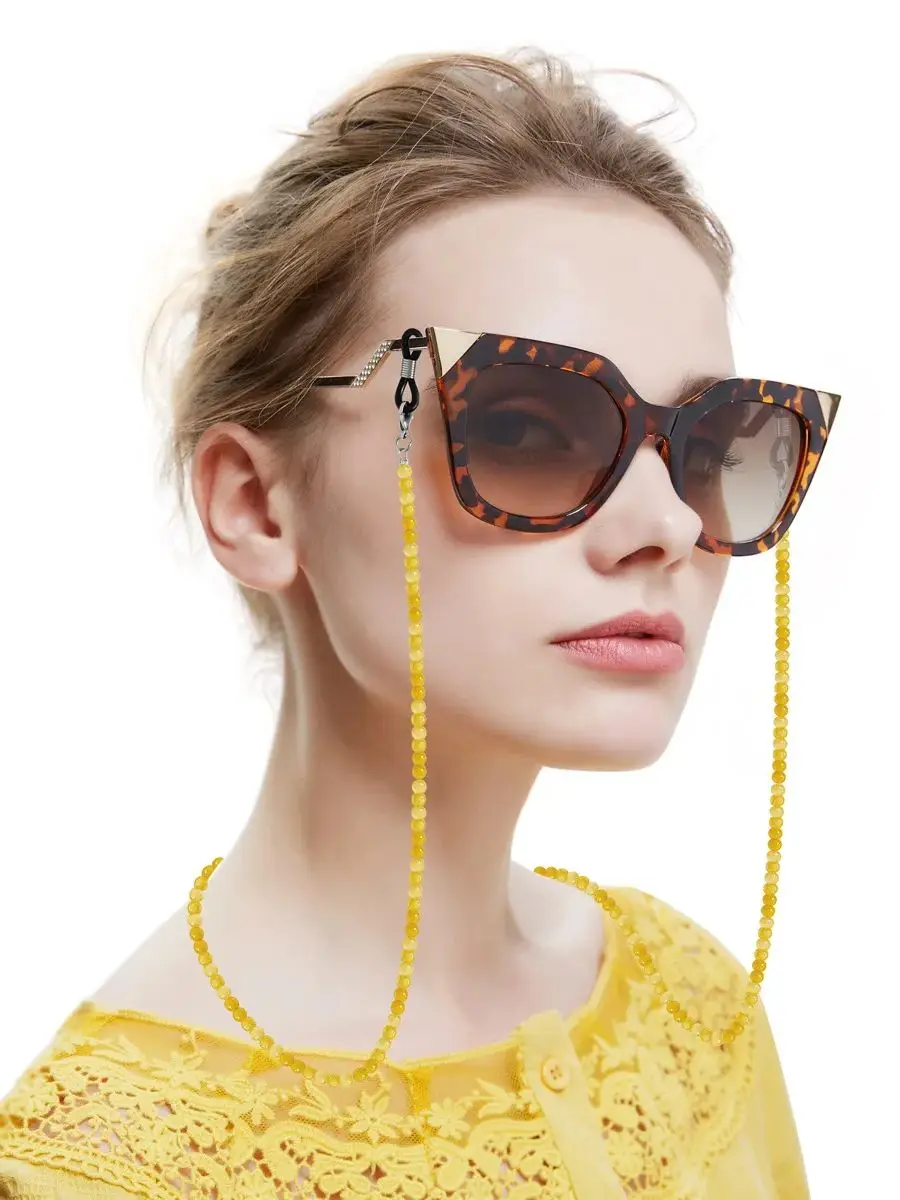Verstellbarer Maskenhalter, Lesebrillenleine, Vintage-Brautaccessoire, Geschenk für Sie (Perlen-/Kristallperlen, Option aus Gold und Silber). – Detail 3