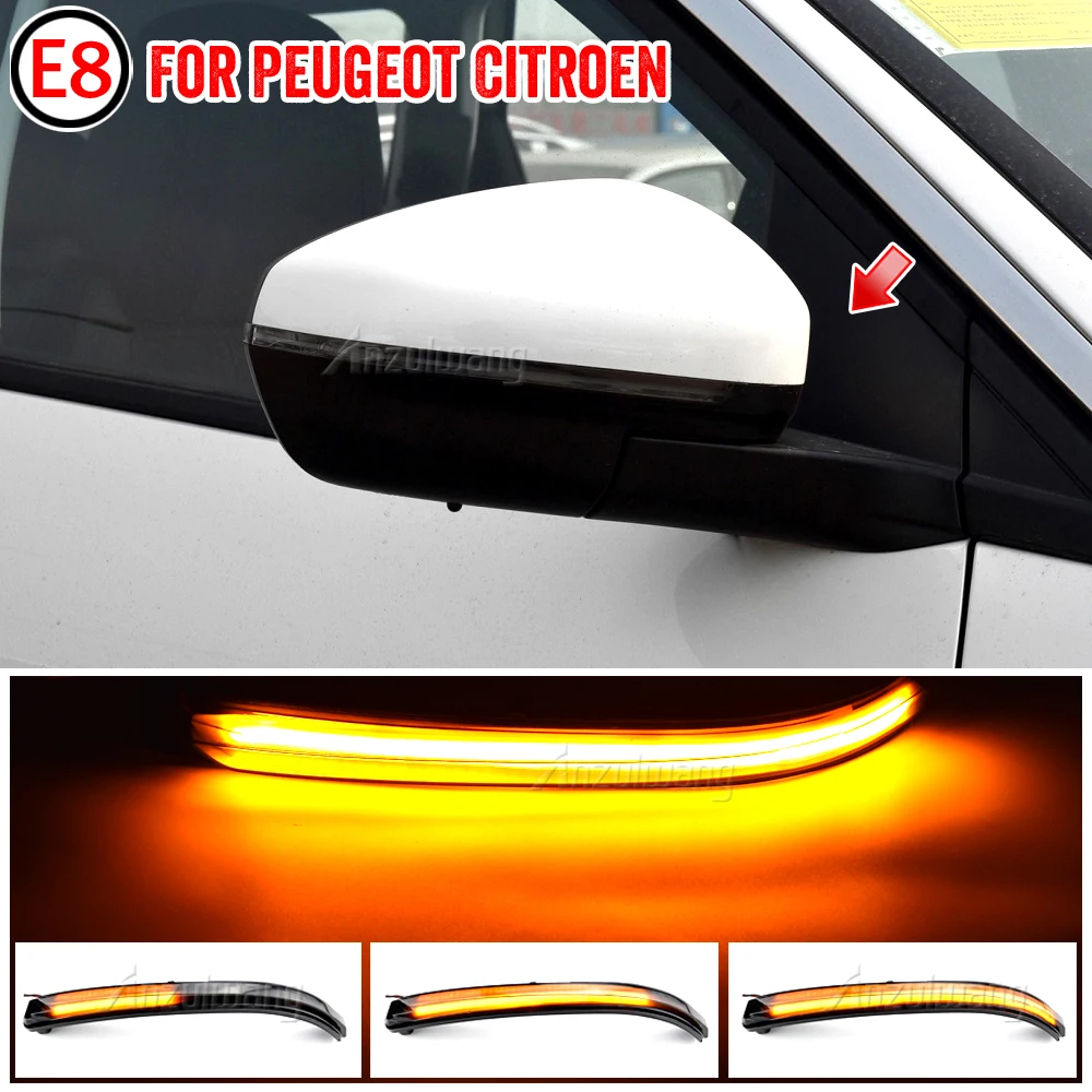 

2 шт. светодиодный динамический указатель поворота для Peugeot 3008 5008 II Citroen C5 Aircross 2017-2021, индикатор бокового зеркала, мигалка