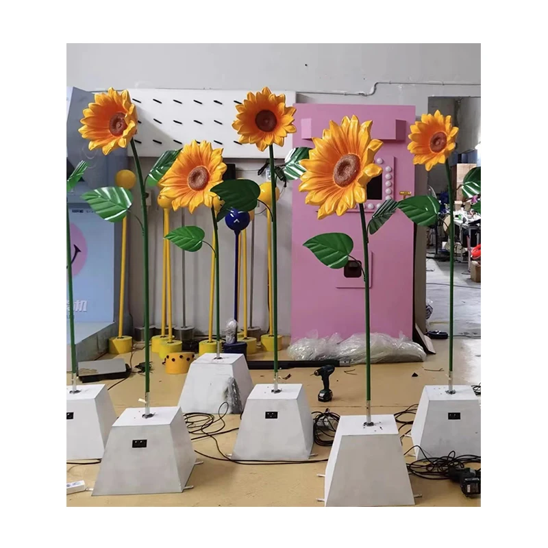 

Customized Indivi Flower Plant Bright Color Sunflower Artificial Sunflower Flowers for Home Decorative