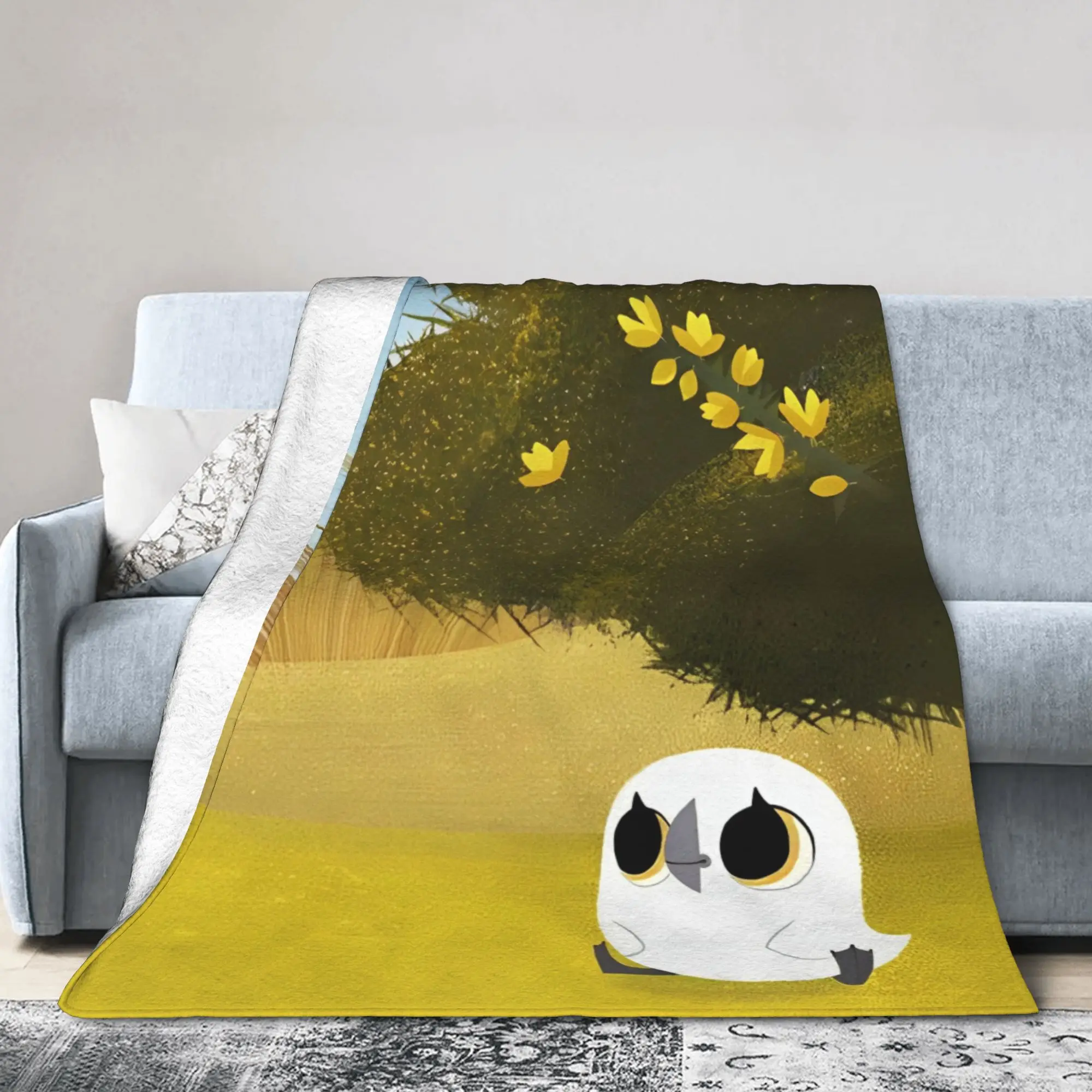 Puffins Rock Baba Blanket Flannel  Lightweight Thin Throw Blankets for Home Couch Bedroom Quilt