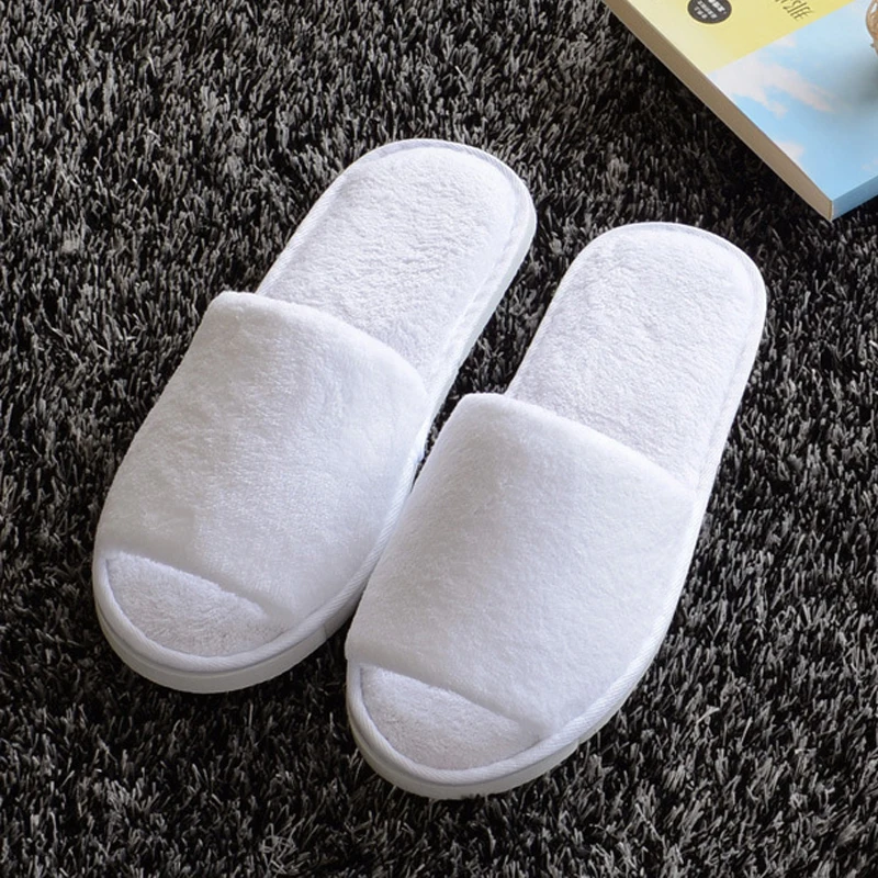 Winter Warm Coral Fleece Slippers Fluffy Plush Home Slippers Solid Hospitality Slippers New Soft Indoor Guests Slippers Non-Slip