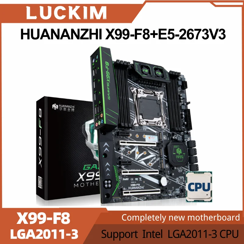 HUANANZHI X99-F8+E5-2673V3 Support Intel LGA2011-3 CPU 8 x DDR4 memory slot Max support 256GB