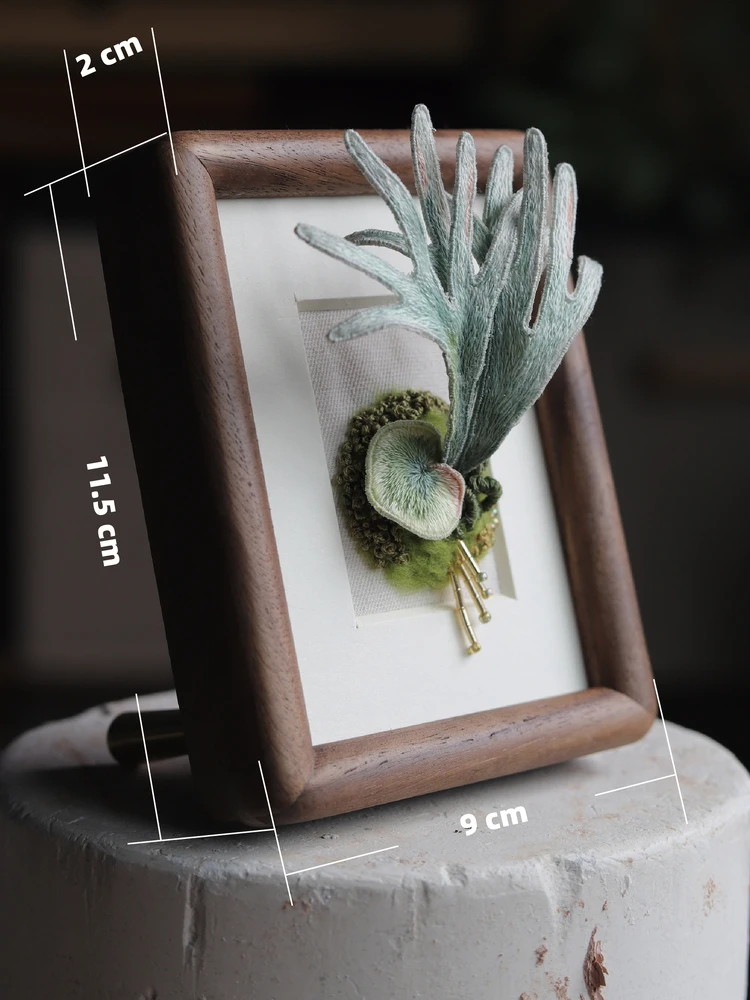 

Набор для вышивания ручной работы: материалы для DIY, деревянная рамка из черного ореха, аксессуары для декора.