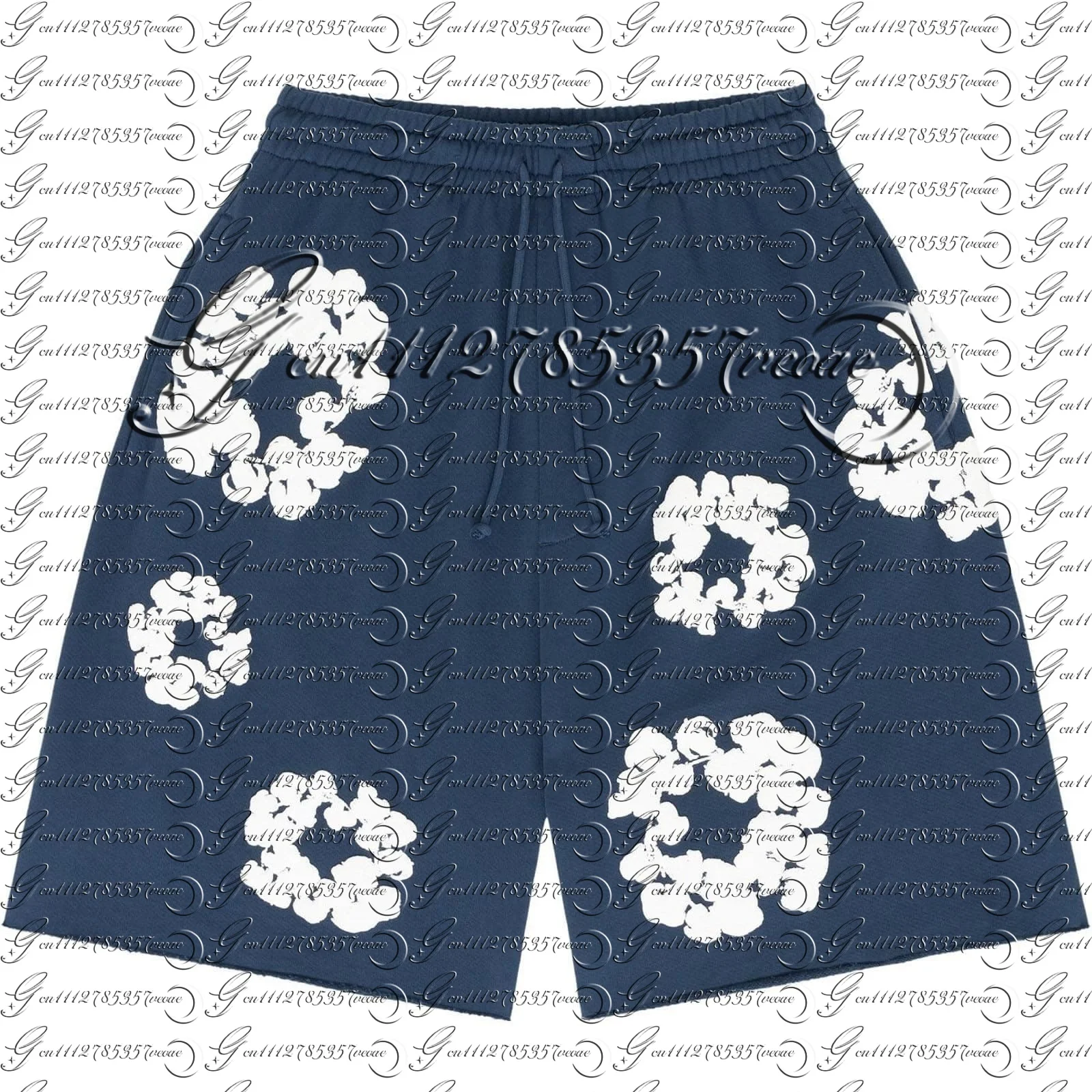 2026 Summer New Men's Navy Wreath 3D Print Sweat Shorts Oversized Pants, Suitable for Daily Wear and Training FamilyMatching view 2