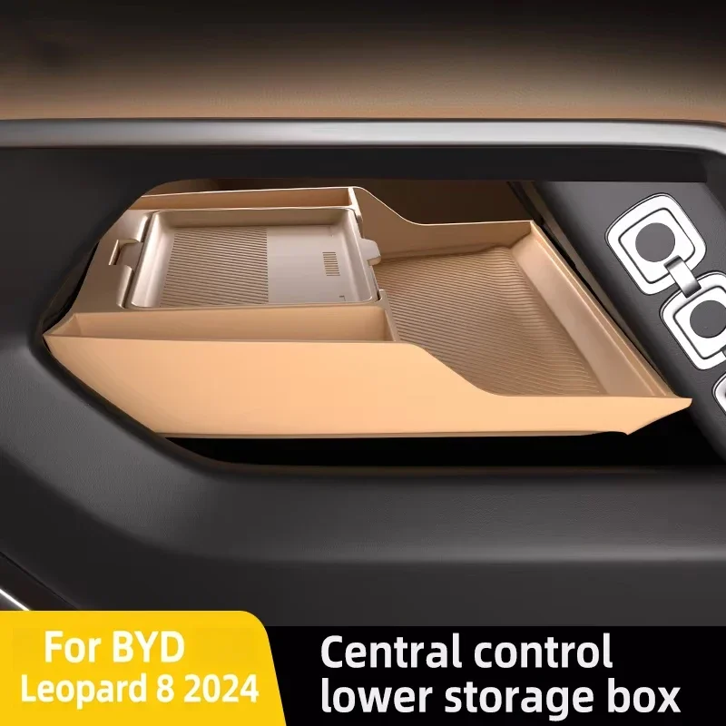 For BYD Leopard 8 Denza B8 2024 Center Armrest Hidden Storage Box Cup Holder Console Organizer Interior Accessories