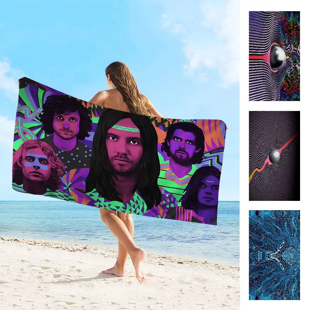 Psychedelic Pop Band T-Tame I-Impala Microfiber Beach Towel Absorbent Quick dry Yoga Swimming Resort Mountain Climbing Towel
