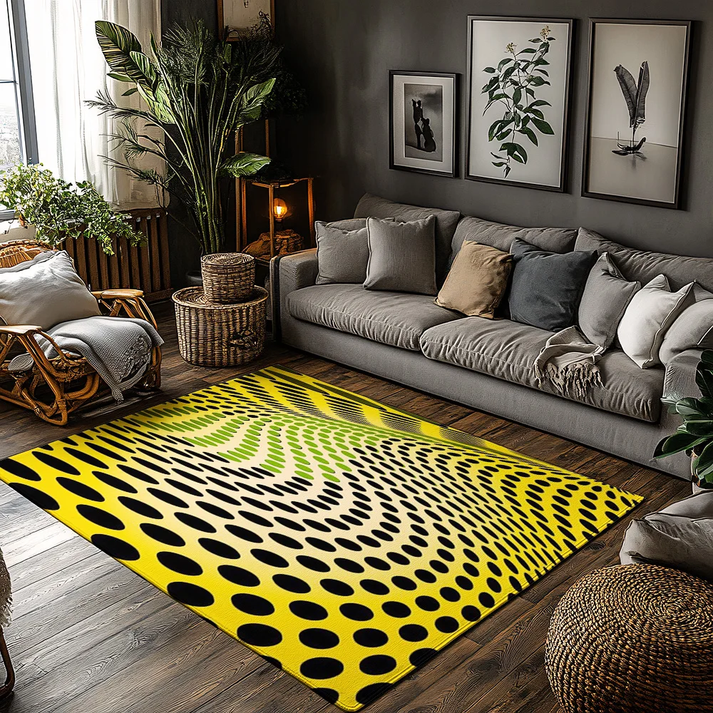 

Tuniu Vibrant Geometric Abstract Area Rug, Modern Non-Slip Home Decor Mat for Living Room Bedroom Kitchen