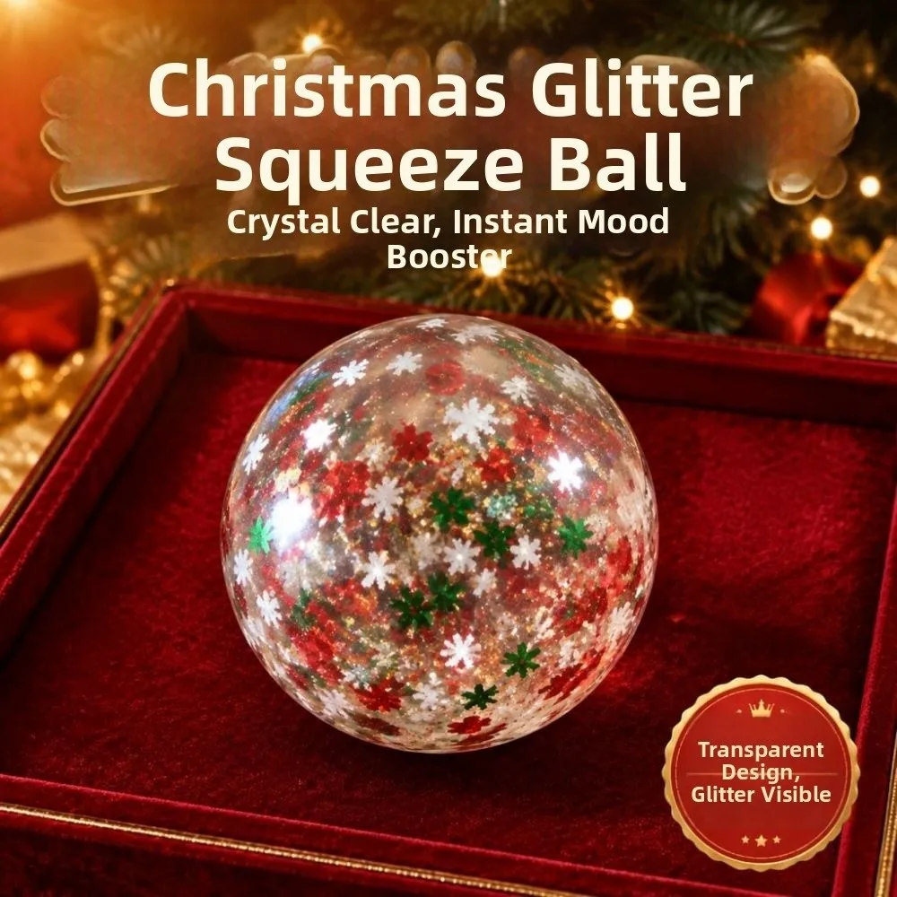 Soft TPR Christmas Snowflake Squeeze Kneading Transparent Fruits Squishy Glitter Sequins TPR Snowflake Sequins Pinch Le Fidget