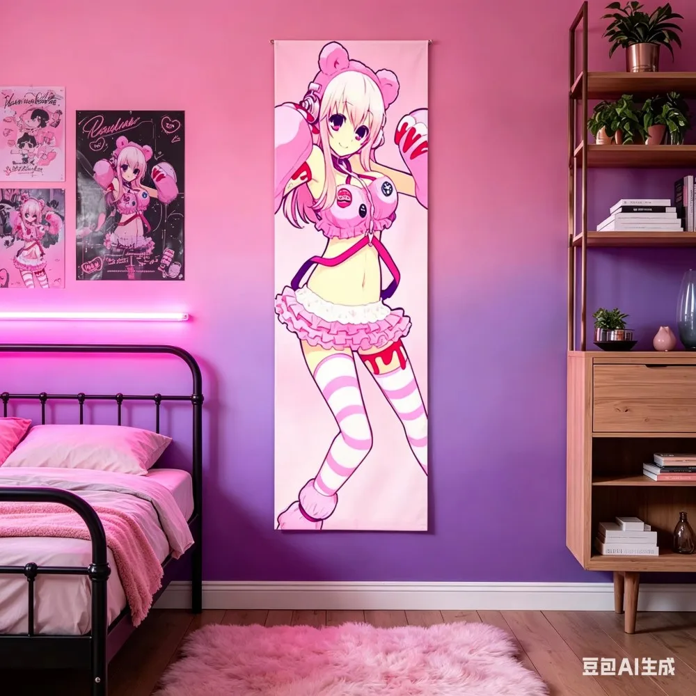 VIKAMA Millennium Cute Super Sonico Tapestry Anime Girl Vertical Wall Hanging 2D Home Decor for Entryway Bedroom Living Room